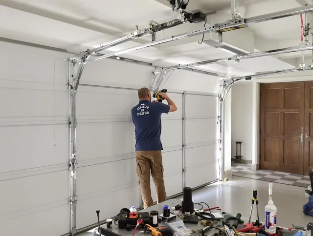 Hilliard Garage Door Repair certified technician performing precision garage door repair in Hilliard