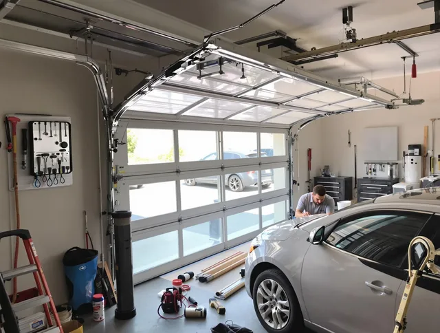 Garage door noise reduction service by Hilliard Garage Door Repair in Hilliard