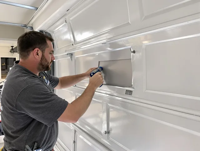 Garage door panel repair by Hilliard Garage Door Repair in Hilliard